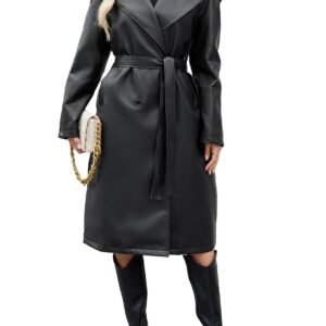 Women Leather Long Coat