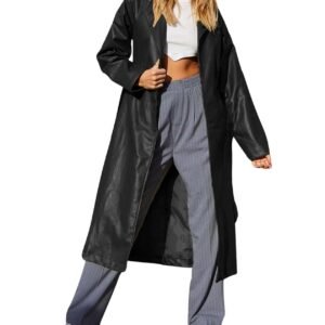 Women Leather Long Coat