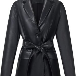 Women Leather Long Coat