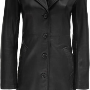 Women Leather Long Coat