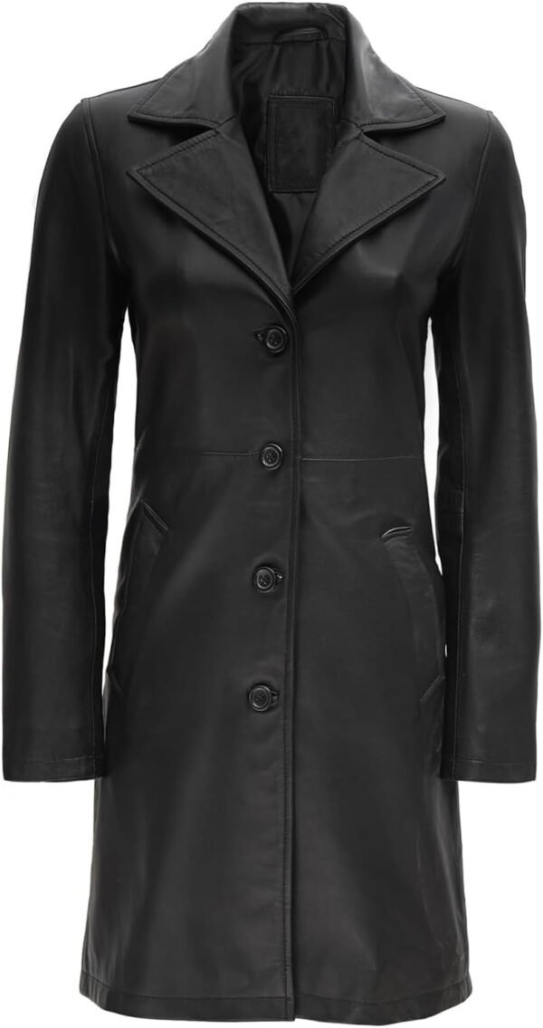 Women Leather Long Coat