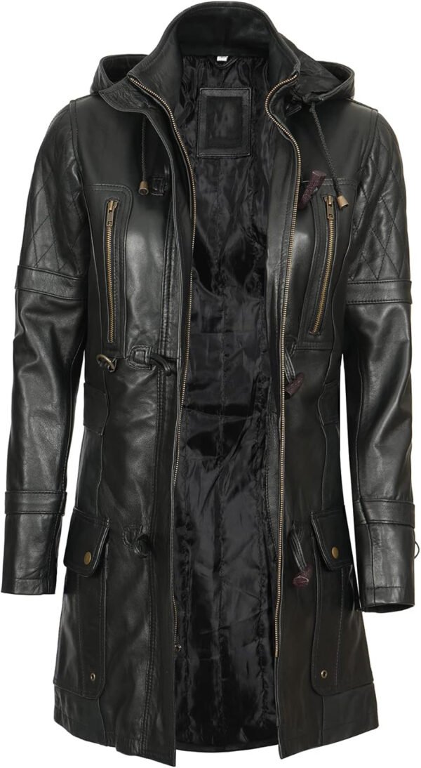 Women Leather Long Coat