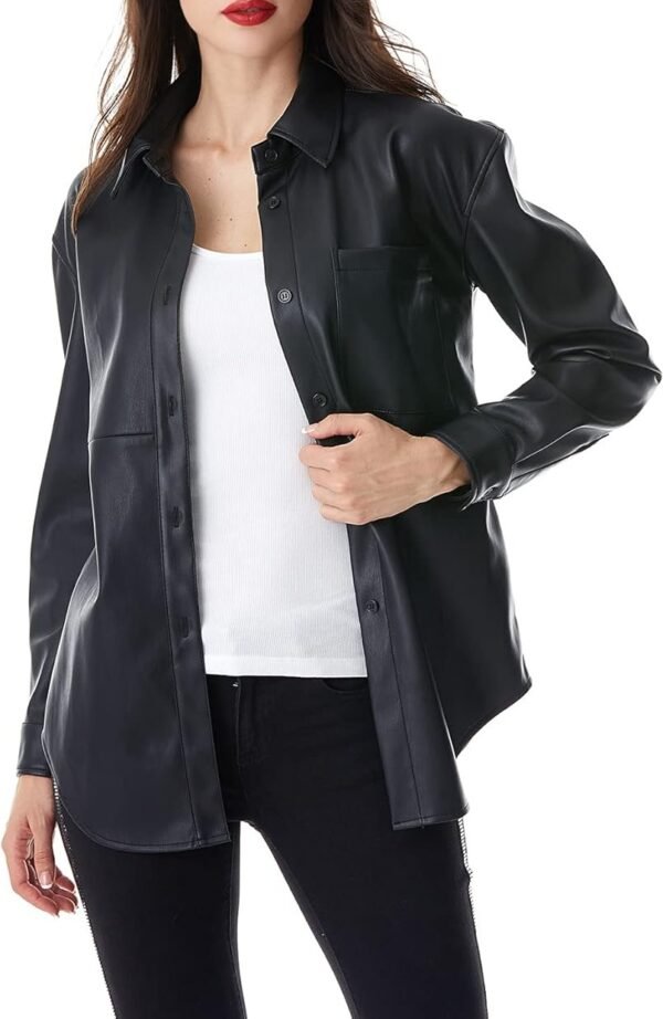 Women Leather Shirt