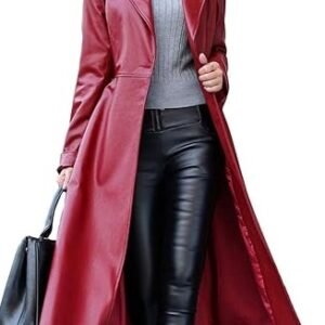 Women Leather Long Coat