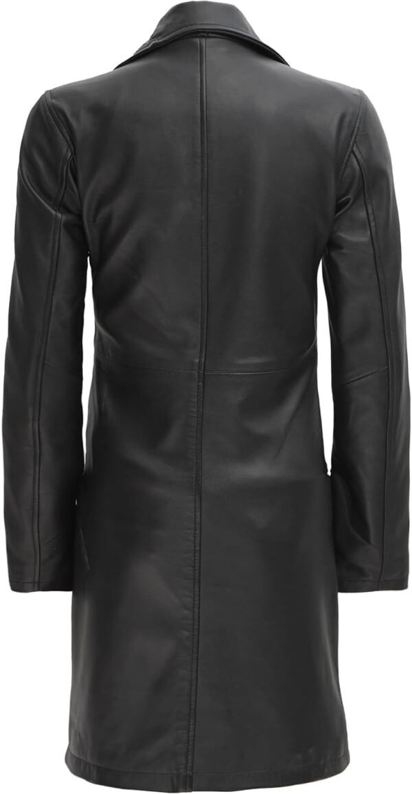 Women Leather Long Coat - Image 2
