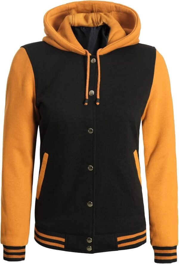 Women Varsity Jacket With Hoodie - Image 3