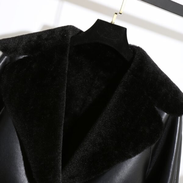 Shearling Leather Fashion Jacket - Image 2