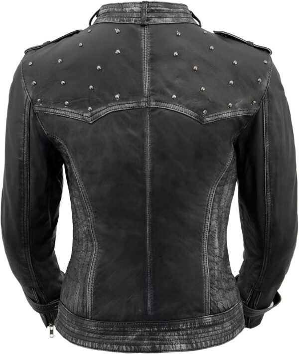 Women Biker Leather Jacket - Image 2