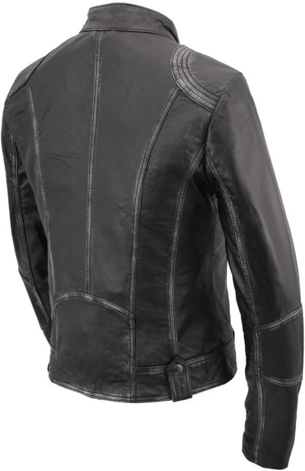 Women Biker Leather Jacket - Image 4