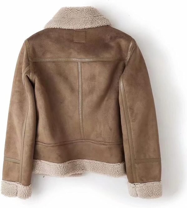 Shearling Leather Fashion Jacket - Image 2