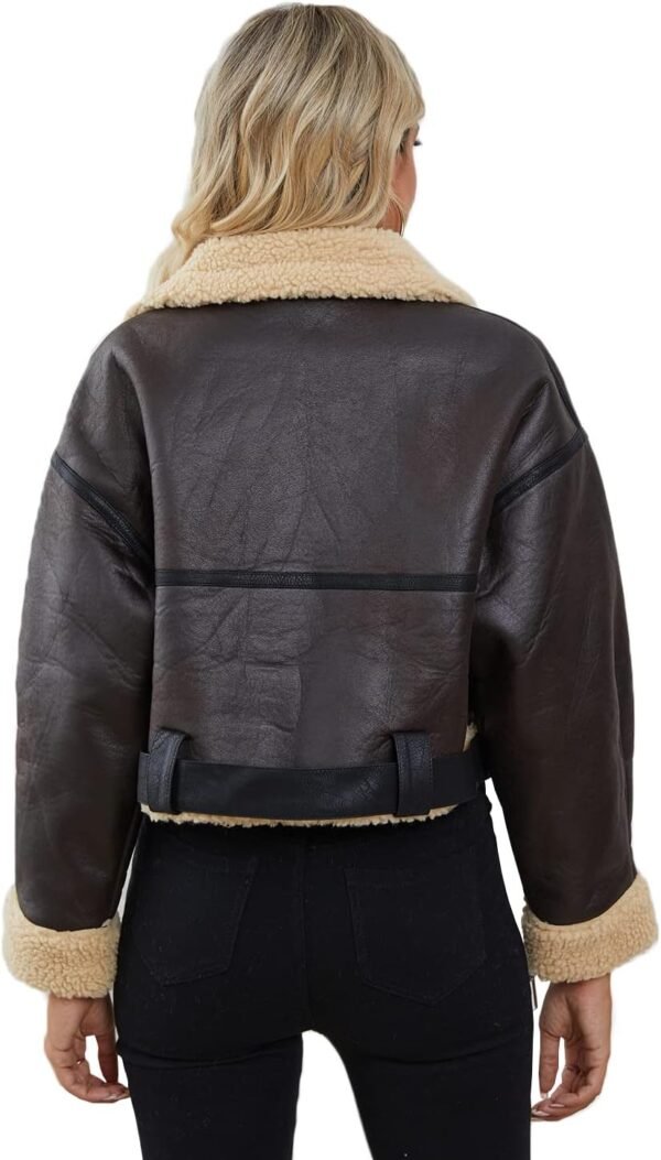 Shearling Leather Fashion Jacket - Image 2