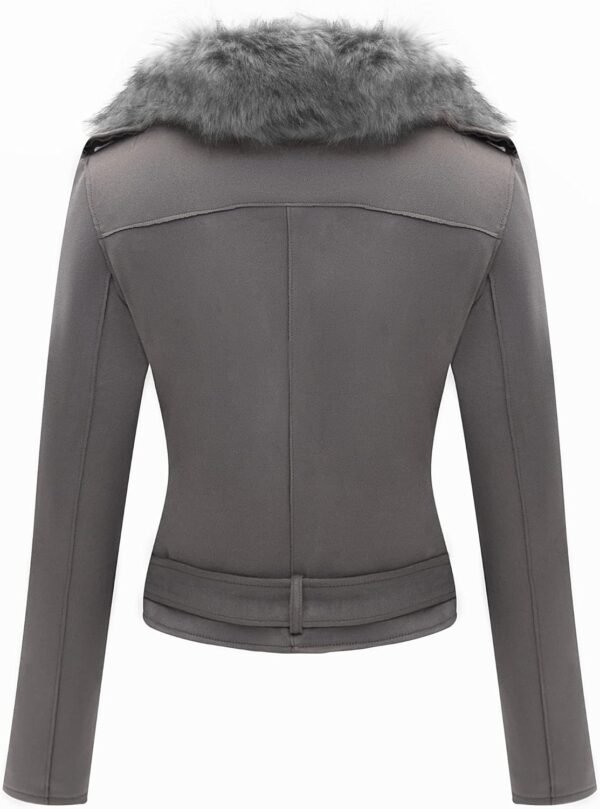 Shearling Leather Fashion Jacket - Image 2