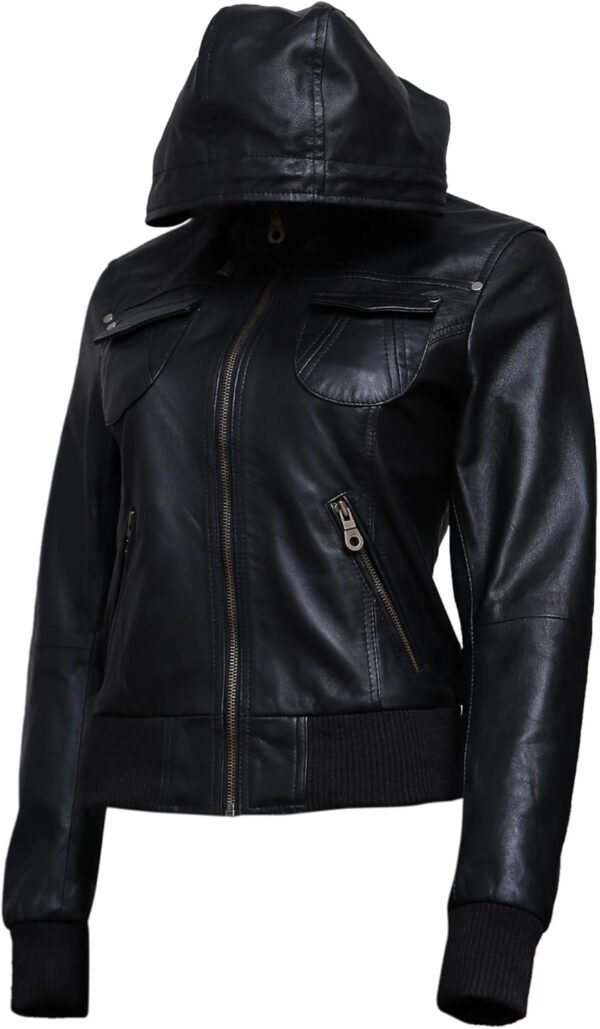 Women Biker Leather Jacket - Image 3