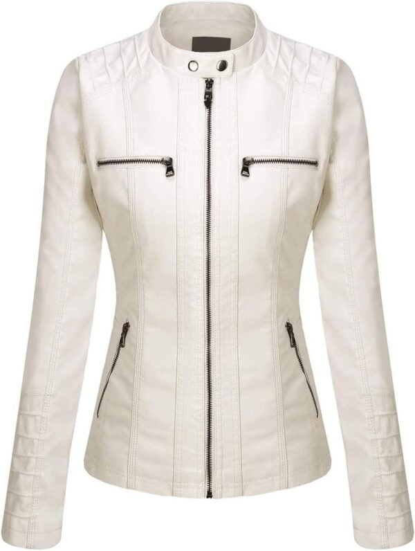 Women Biker Leather Jacket - Image 3