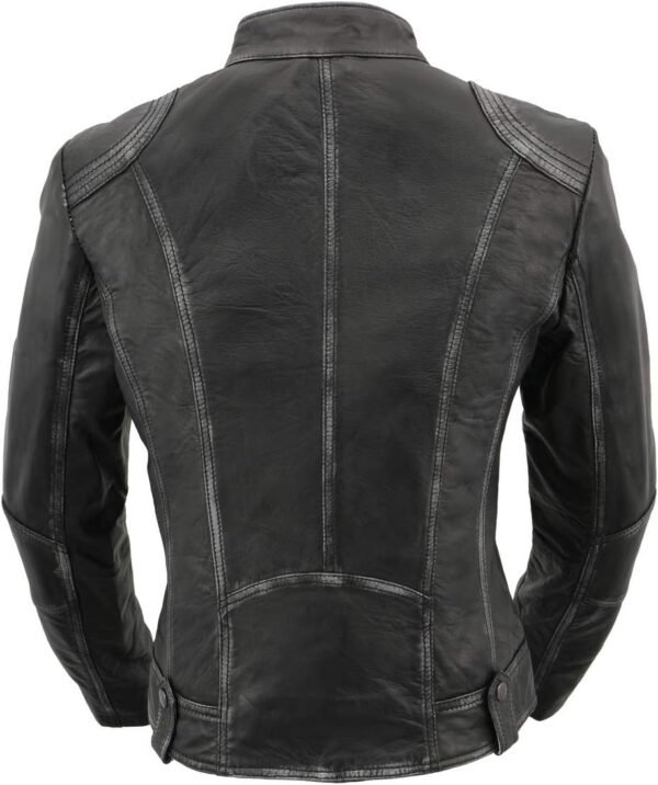 Women Biker Leather Jacket - Image 2